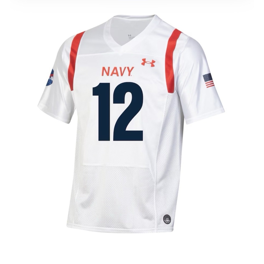 US Navy Midshipmen Under Armour Men's Military Football Jersey White Size XL